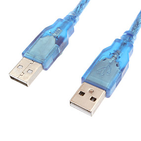 baratos Acessórios Periféricos de Computador-USB 2.0 macho para macho cabo de dados Azul Cristal (0,3 M)