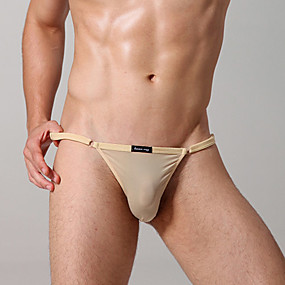 baratos Novidades-Homens Super Sexy Cuecas Sólido 1box Preto Azul Claro Nú Tamanho Único