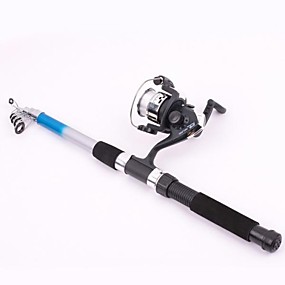 baratos Acessórios de Pesca-Vara de Pesca de Lançamento Cana de pesca Varas + Molinetes de Pesca Vara de Pesca de Lançamento 210 cm Fibra de Vidro Médio Leve (ML) Pesca de Mar