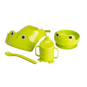 baratos Artigos para Casa-bebê sapo talheres alimentação plástico de polietileno 4 peças 20x18.5x3.5cm