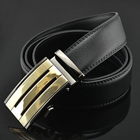baratos Cintos Masculinos-Homens Trabalho / Casual Pele, Com Fivela / Cinto para a Cintura / Todas as Estações