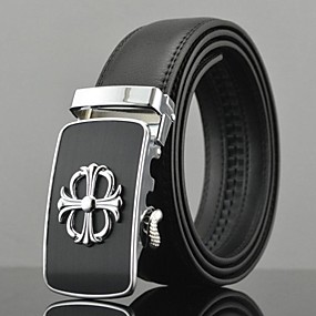 baratos Cintos Masculinos-Homens Trabalho / Casual Pele, Com Fivela / Cinto para a Cintura / Todas as Estações