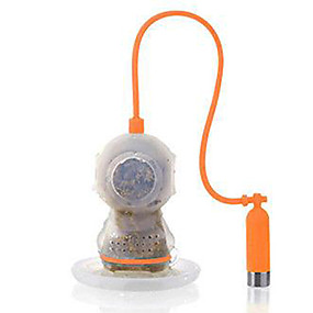 baratos Café e Chá-Mergulhador de chá profundo infusor de chá bonito scuba folha solta caneca de silicone copo coador filtro