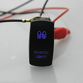 baratos Interruptores-iztoss interruptor reverso do laser 5pin on-off levou luz 20a 12v azul com fios para instalar