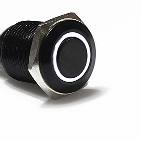 baratos Interruptores-iztoss 12v logotipo poder interruptor de metal de alumínio de travamento botão de pressão levou 18 milímetros