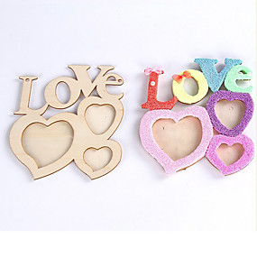 baratos Porta-Retratos &amp; Álbuns-romatic ocos cartas de amor moldura de madeira diy moldura da imagem decoração arte