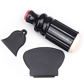 baratos Carimbos para Unhas-novo raspador profissional da arte do prego batedor definido diy transferência polonês selo manicure ferramentas de estampagem de chapa