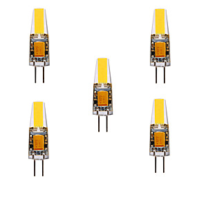 baratos Iluminação Profissional-Ywxlight® 5 pcs 5 w 200-300lm g4 levou bi-pin luzes cob chip 360 ângulo de feixe de luzes substituir 30 w halogênio g4 holofotes ac / dc12-24v