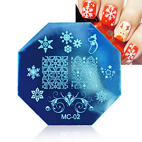 baratos Carimbos para Unhas-1pç natal unha arte carimbar imagem modelo de placas com selo