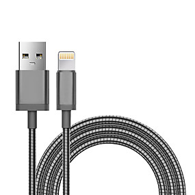 cheap Apple-iPhone Charger Cable, MFi Certified Lightning Cables Apple Lightning Braided Aluminum / Metal USB Cable Adapter For iPhone 11/Pro/Max/X/XS/XR/XS Max/8/Plus/7/7 Plus/6/6S/6 Plus