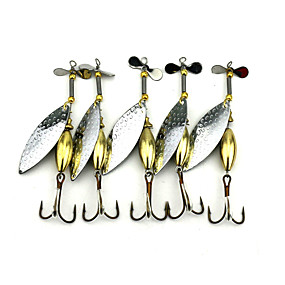 5 Pcs Trout Spoon Metal Fishing Lures Bait Spinner Baits Bass Tackle