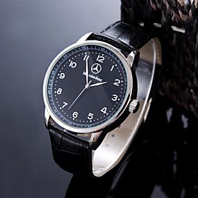 baratos Relógios Sociais-Homens Relógio Esportivo Relógio de Pulso Quartzo Couro Preta / Marrom Impermeável Criativo Analógico Amuleto Clássico Casual Fashion Elegante - Branco Preto Um ano Ciclo de Vida da Bateria
