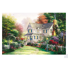 baratos Modelos &amp; Brinquedos de Montar-1000 pcs Castelo Construções Famosas Casa Flor Quebra-Cabeça Adult Puzzle Jumbo De madeira céu Princesa Spot de Luz Multi-Colorida Adulto Brinquedos Dom