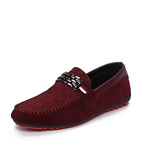 baratos Sapatos Masculinos-Homens Sapatos Confortáveis Couro Ecológico Primavera / Outono Mocassins e Slip-Ons Caminhada Preto / Vermelho / Azul / Tachas / Ao ar livre / EU40