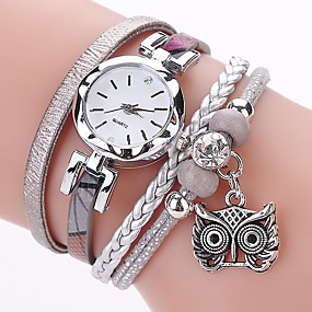 baratos Relógios Estilo Boho-Mulheres senhoras Bracele Relógio Simulado Diamante Relógio Relógio de diamante Quartzo Enrole Couro PU Acolchoado Preta / Branco / Azul imitação de diamante Analógico Casual Boêmio Fashion -