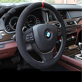billige Rattet dækker-Ratovertræk til din bil ægte læder Sort Til BMW X3 / X5 / 3-serien Alle år