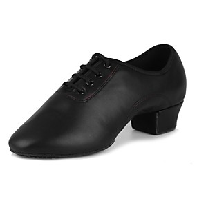 baratos Sapatos de Dança-Homens Sapatos de Dança Couro Sintético Sapatos de Dança Latina Salto Salto Cubano Personalizável Preto / EU43