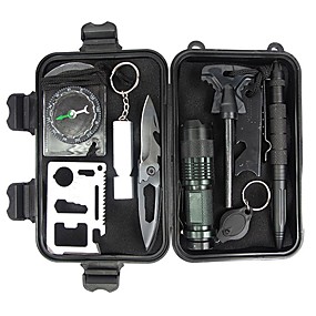 abordables Accesorios para Acampada y Senderismo-Kit de Supervivencia Multiherramientas Herramientas y Accesorios Kits Emergencia Supervivencia SOS Aluminum Alloy El plastico Ejercicio al Aire Libre Camping / Senderismo / Cuevas Viaje Negro 10 pcs