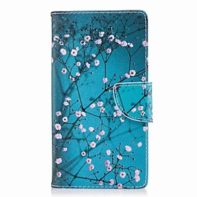 baratos Xperia L2-Capinha Para Sony Xperia XA2 Ultra / Xperia XA2 / Xperia XZ1 Compact Carteira / Porta-Cartão / Com Suporte Capa Proteção Completa Flor Rígida PU Leather