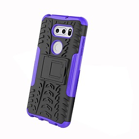 baratos LG-Capinha Para LG LG X Power / LG V30 / LG V20 Antichoque / Com Suporte / Armadura Capa traseira Azulejo / Armadura Rígida PC / LG G6