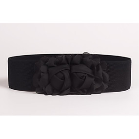 baratos Cintos de Moda-Mulheres Tecido, Largo Sólido / Poliéster