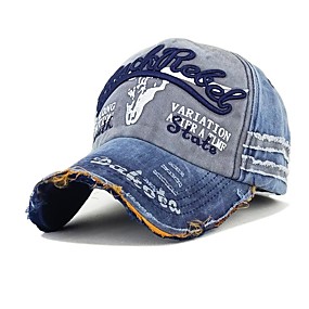 baratos $3.99-Homens Vintage Trabalho Algodão Poliéster,Boné Estampado Retalhos Outono Inverno Marron Preto Vermelho