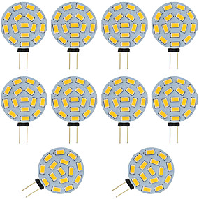 baratos Iluminação Profissional-10 pcs 2 w g4 levou bulbo bi-pin rodada 15 smd 5730 dc / ac 12 - 24 v quente / branco frio