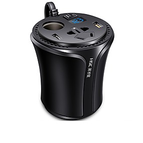 baratos Inversor de potência do veículo-hsc car power inverter dc 12 v-ac 220 v 12 v 2.1 ~ 3 ma 40-120 w