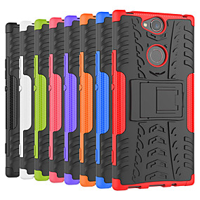 baratos Xperia XA2 Ultra-Capinha Para Sony Sony XA2 Plus / Xperia XZ2 / Xperia XZ2 Compact Antichoque / Com Suporte Capa traseira Azulejo / Armadura Rígida PC