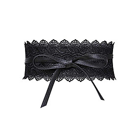 baratos Cintos de Moda-Mulheres Básico Largo - Renda Estampado