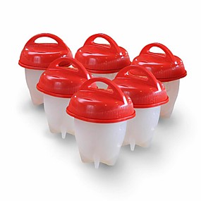baratos Cozinha &amp; Jantar-6 pcs ovo de silicone fogão cozido sem shell cozinhar ferramentas