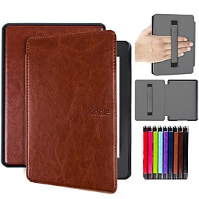 baratos Kindle 4-Capinha Para Amazon Kindle PaperWhite 4 Antichoque / Auto Dormir / Despertar Capa Proteção Completa Sólido Rígida PU Leather
