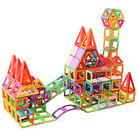 baratos Modelos &amp; Brinquedos de Montar-Azulejos magnéticos Blocos Magnéticos 3D Tijolos de construção 60 pcs para educação científica Learn Shapes Learn Colors Desenvolver Criatividade STEAM Toy Teste padrão geométrico Educacional