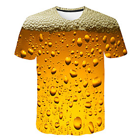 baratos Até 90% OFF-Homens Gráfico Cerveja Estampado Camiseta Básico Moda de Rua Diário Final de semana Decote Redondo Roxo / Vermelho / Amarelo / Verde / Manga Curta