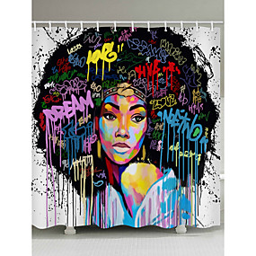 baratos Cortinas de Banho-Cortinas e Ganchos de Banho Regional Poliéster Máquina Impermeável Banheiro