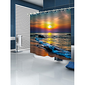 baratos Cortinas de Banho-Cortinas e Ganchos de Banho Regional Poliéster Máquina Impermeável Banheiro