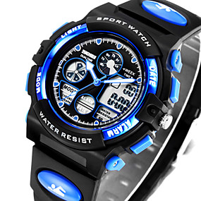 baratos Relógios Para Meninos-SKMEI Relógio Esportivo Relogio digital Quartzo Couro PU Acolchoado Preta 30 m Impermeável Alarme Calendário Analógico-Digital Fashion Para Crianças - Amarelo Vermelho Azul Dois anos Ciclo de Vida da