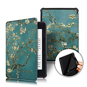 baratos Kindle 4-Capinha Para Amazon Kindle PaperWhite 4 2018 Antichoque / Flip / Origami Capa Proteção Completa Flor Rígida PU Leather