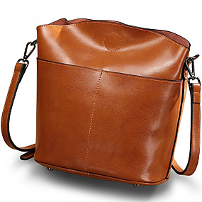 baratos Bolsas-Mulheres Couro Bolsa Transversal Côr Sólida Preto / Marron / Vinho
