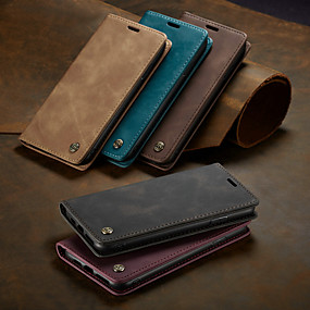 baratos iPhone 7-caseme case flip casos de telefone magnético carteira retro sólido colorido slot para cartão de capa dura com suporte para iphone x / xs max / xr / 7/8 plus / 6/6 s plus / 5 / 5s / se