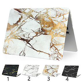 baratos Capinhas para MacBook Air 11"-Para macbook pro air 11-15 caixa do computador 2018 2017 2016 lançamento a1989 / a1706 / a1708 com tira de toque pvc shell duro de mármore