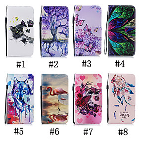 baratos Xperia XA1-Capinha Para Sony Sony Xperia XZ1 / Xperia XA2 Ultra / Xperia XA2 Carteira / Porta-Cartão / Com Suporte Capa Proteção Completa Borboleta / Animal / Árvore Macia PU Leather