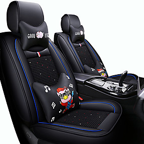 billige Bil nakkestøtter Taljepuder-Sædeovertræk til din bil Nakkestøtter og talje pude sæt Sort / Rød / Sort / Hvid / Sort / Blå PU Læder / Kunstlæder Forretning / Tegneserie Til Universel Alle år Fem pladser