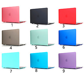 baratos Capinhas para MacBook Air 11"-Esfregar cor sólida para macbook pro air 11-15 caso do computador 2018 2017 2016 lançamento a1989 / a1706 / a1708 com tira de toque pvc casca dura