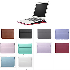 baratos Capinhas para MacBook Air 11"-Cor sólida para macbook pro air 11-15 mangas dobrável bolsa para laptop de apoio