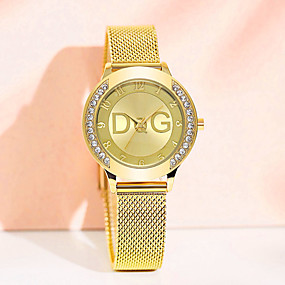 baratos Relógios da Moda-Mulheres Relógios de Quartzo Clássico Fashion Prata Dourada Aço Inoxidável Chinês Quartzo Dourado Prata Impermeável Relógio Casual imitação de diamante 30 m 1 Pça. Analógico Um ano Ciclo de Vida da