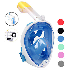 baratos Esportes Aquáticos-Máscaras de mergulho Máscaras Faciais Embaixo da agua 180 Graus Anti-Vazamento Compatível com GoPro Impermeável Anti-Nevoeiro Janela Única - Natação Mergulho Scuba Silicone - Para Adulto Infantil