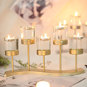 baratos Home Fragrances-Contemporâneo Moderno / Estilo simples Aço Inoxidável Suporte de Vela Castiçal / Candelabro 1pç, Candle / Candle Holder