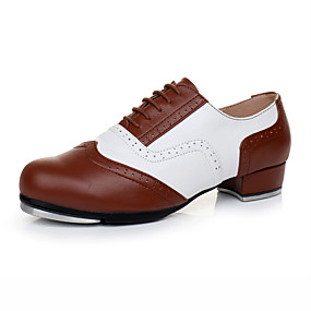 baratos Sapatos de Dança Infantis-Para Meninos Sapatos de Dança Couro Sintético Sapatilhas de Sapateado Salto Salto Grosso Personalizável Marron / Espetáculo / Ensaio / Prática