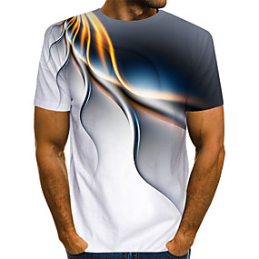 baratos Até 90% OFF-Homens Abstrato Gráfico Estampado Camiseta Moda de Rua Exagerado Diário Casual Decote Redondo Branco / Azul / Roxo / Verde / Verão / Manga Curta